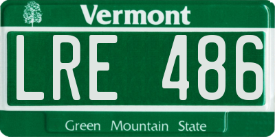 VT license plate LRE486