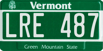 VT license plate LRE487