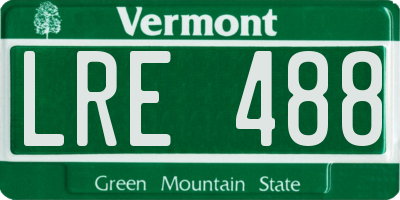 VT license plate LRE488