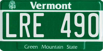 VT license plate LRE490