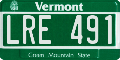 VT license plate LRE491