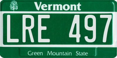 VT license plate LRE497