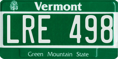 VT license plate LRE498