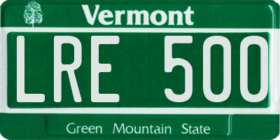VT license plate LRE500