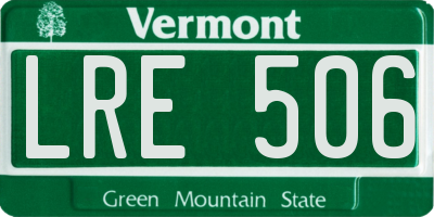 VT license plate LRE506
