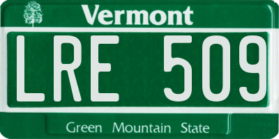 VT license plate LRE509