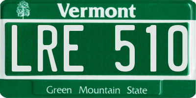 VT license plate LRE510