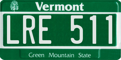 VT license plate LRE511