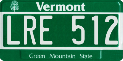 VT license plate LRE512