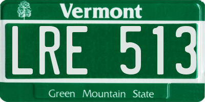 VT license plate LRE513