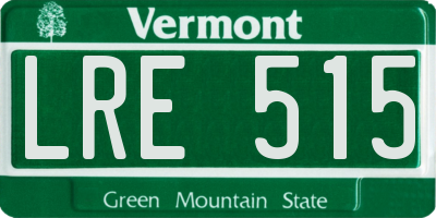 VT license plate LRE515