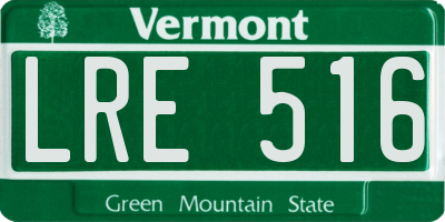 VT license plate LRE516