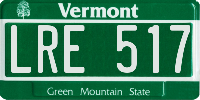 VT license plate LRE517