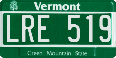 VT license plate LRE519