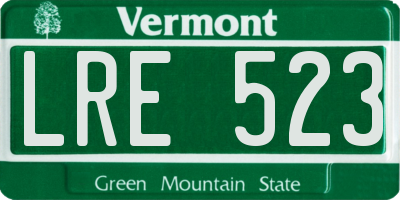 VT license plate LRE523