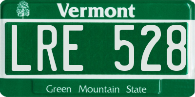 VT license plate LRE528