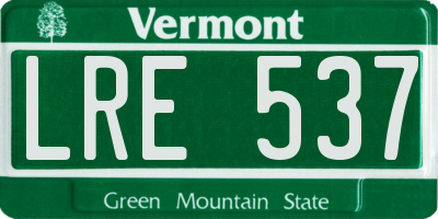 VT license plate LRE537