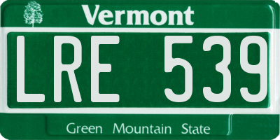 VT license plate LRE539