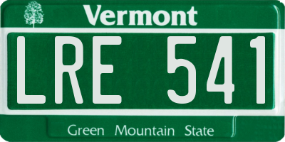 VT license plate LRE541