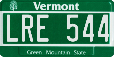 VT license plate LRE544