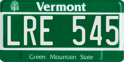 VT license plate LRE545