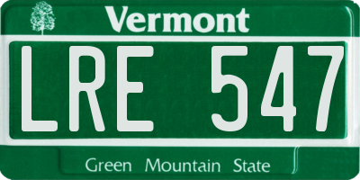 VT license plate LRE547