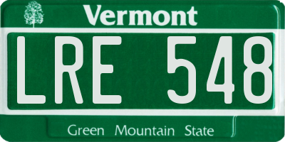 VT license plate LRE548