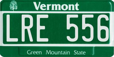 VT license plate LRE556