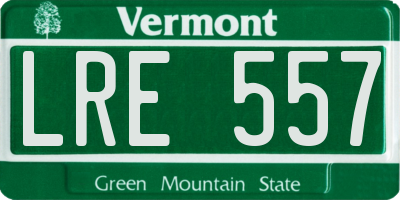 VT license plate LRE557
