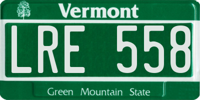 VT license plate LRE558