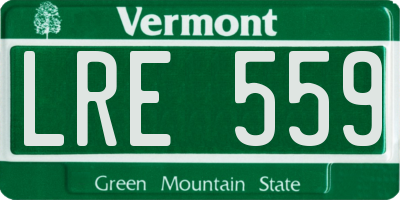 VT license plate LRE559