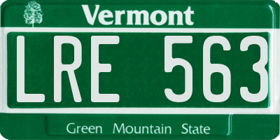 VT license plate LRE563