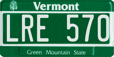 VT license plate LRE570