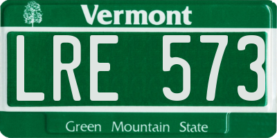 VT license plate LRE573