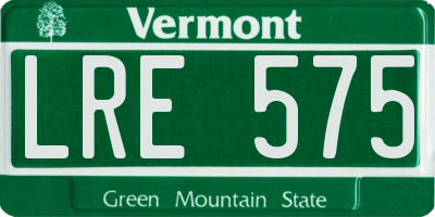 VT license plate LRE575
