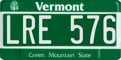 VT license plate LRE576