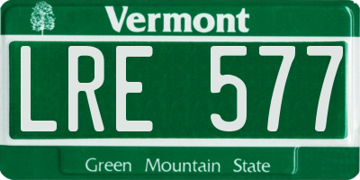 VT license plate LRE577