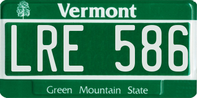 VT license plate LRE586