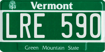 VT license plate LRE590