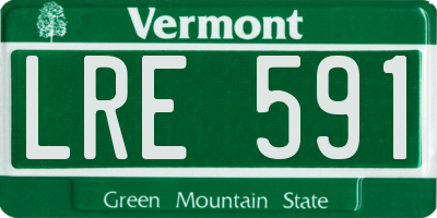 VT license plate LRE591