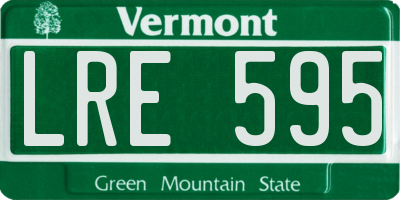 VT license plate LRE595