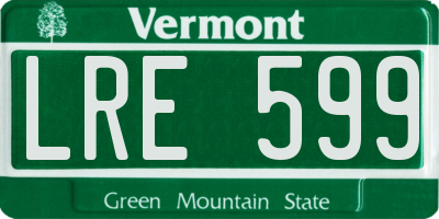 VT license plate LRE599