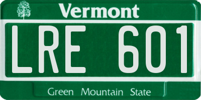 VT license plate LRE601