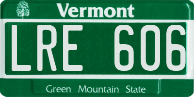 VT license plate LRE606