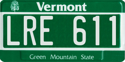 VT license plate LRE611