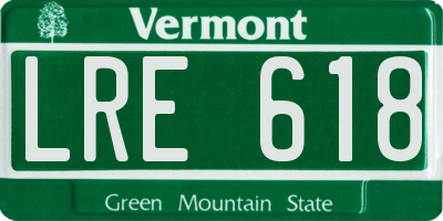 VT license plate LRE618