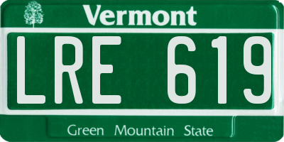 VT license plate LRE619