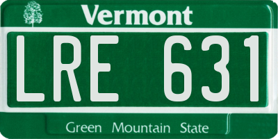 VT license plate LRE631