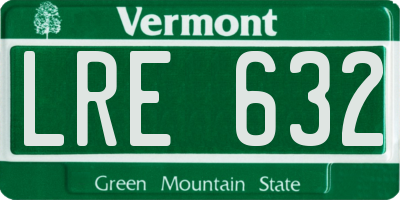 VT license plate LRE632