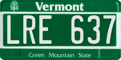 VT license plate LRE637
